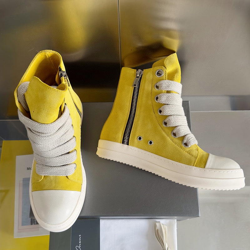 Baskets montantes jaunes Rick Owens