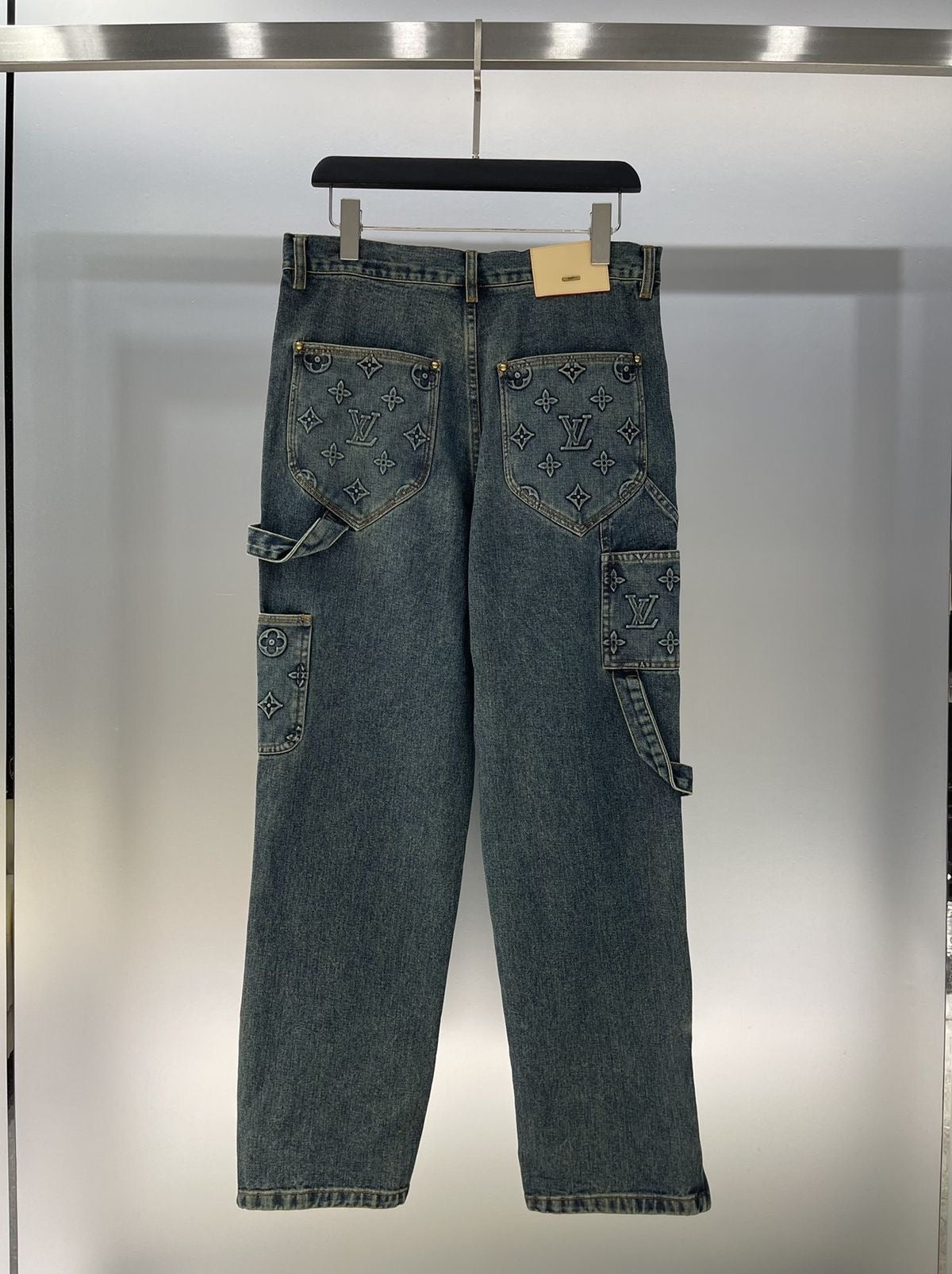 LV carpenter denim jeans dark wash