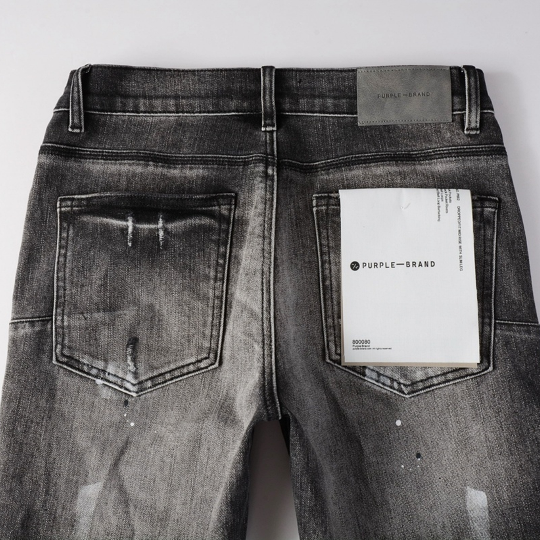 Purple Paint Ripped Jeans