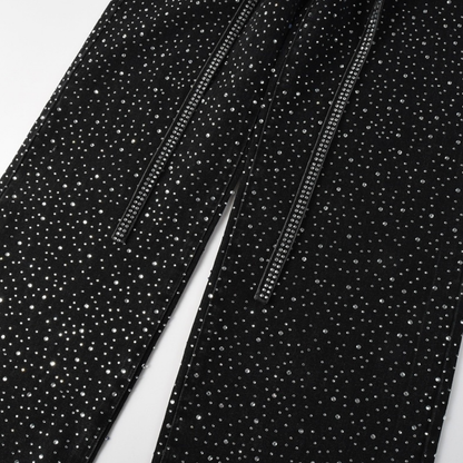 Jeans violets et noirs à losanges