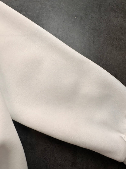 Sweat à capuche blanc à écusson croix noir Chrome Hearts