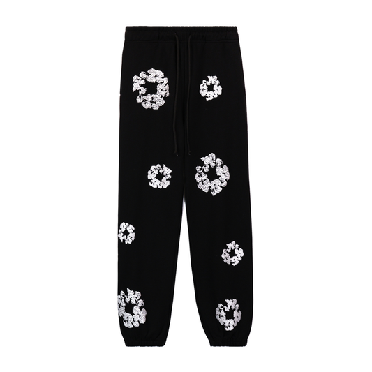 Pantalon en denim à losanges noirs