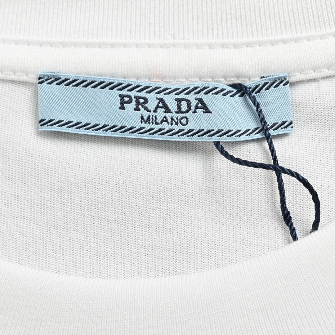 T-shirt Prada Triangle Spray Paint Logo (Blanc)