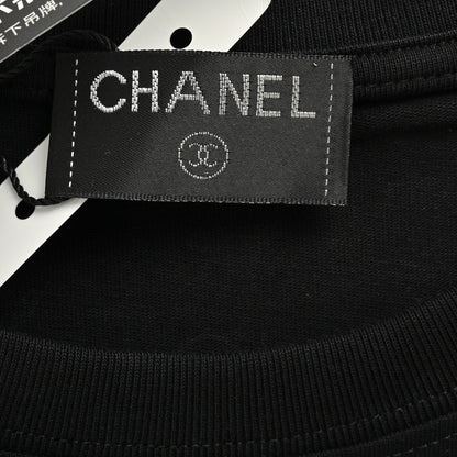 T-shirt Chanel à logo classique noir