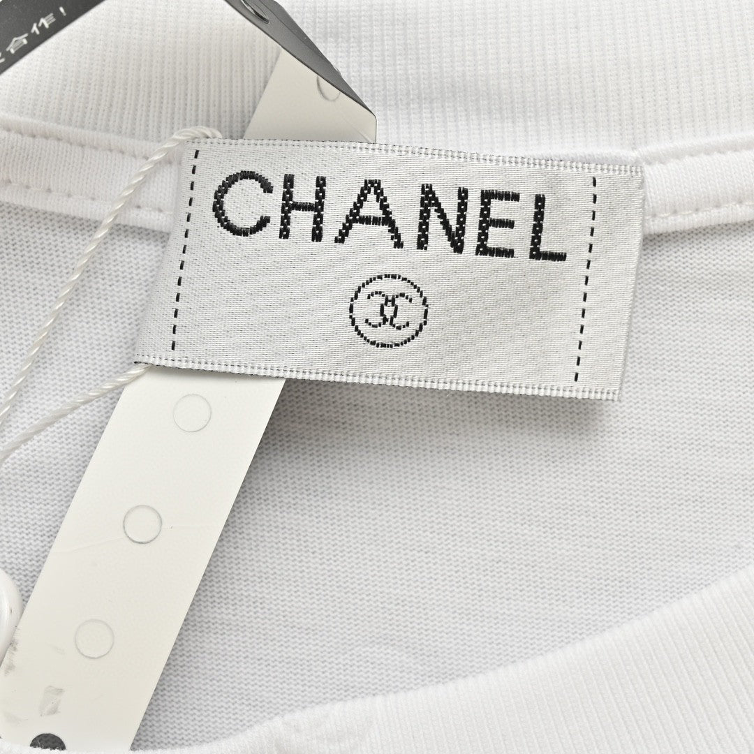T-shirt Chanel Classic Logo blanc