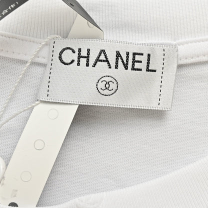 T-shirt Chanel Classic Logo blanc