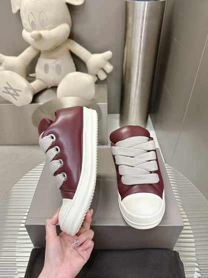 Baskets basses bordeaux Rick Owens