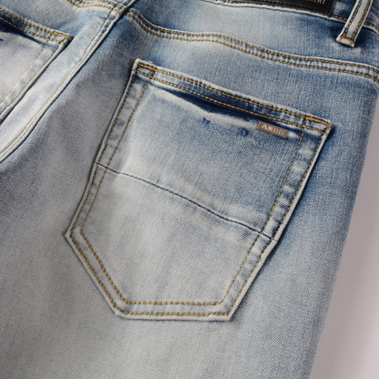 Amr Logo Distressed Jeans