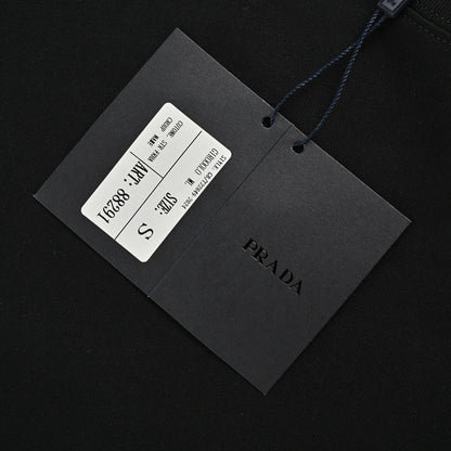 T-shirt noir à logo Prada Milano