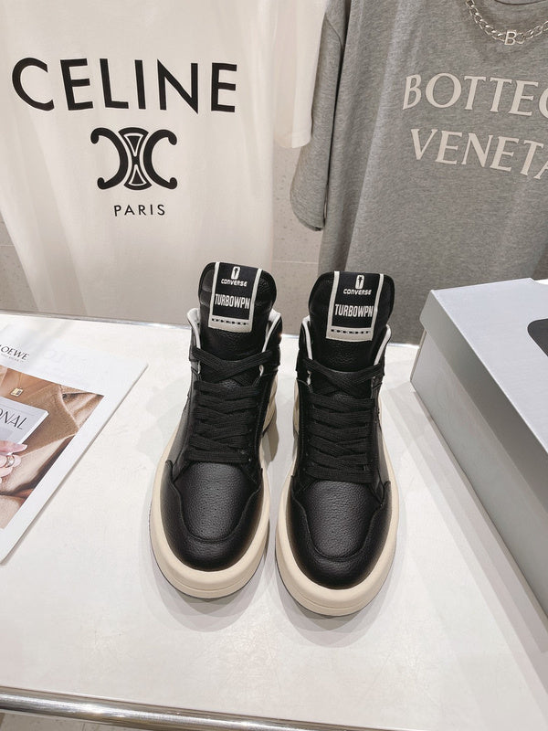 Baskets montantes Rick Owens noires et blanches