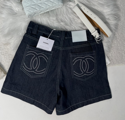 CC dark denim shorts