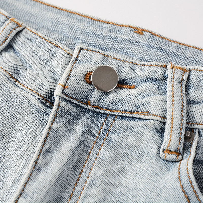 Amr Light Blue Patch Jeans