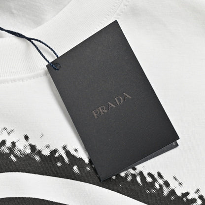 T-shirt Prada Triangle Spray Paint Logo (Blanc)