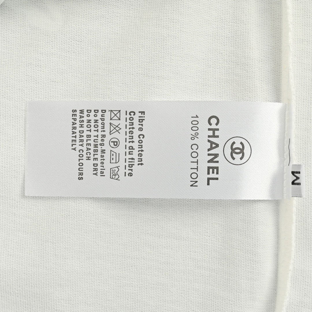 T-shirt blanc à logo Chanel