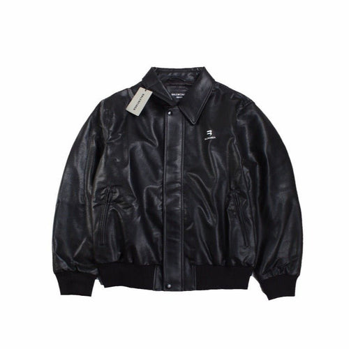 BALENCIAGA FAUX LEATHER JACKET BLACK