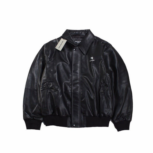 BALENCIAGA FAUX LEATHER JACKET BLACK