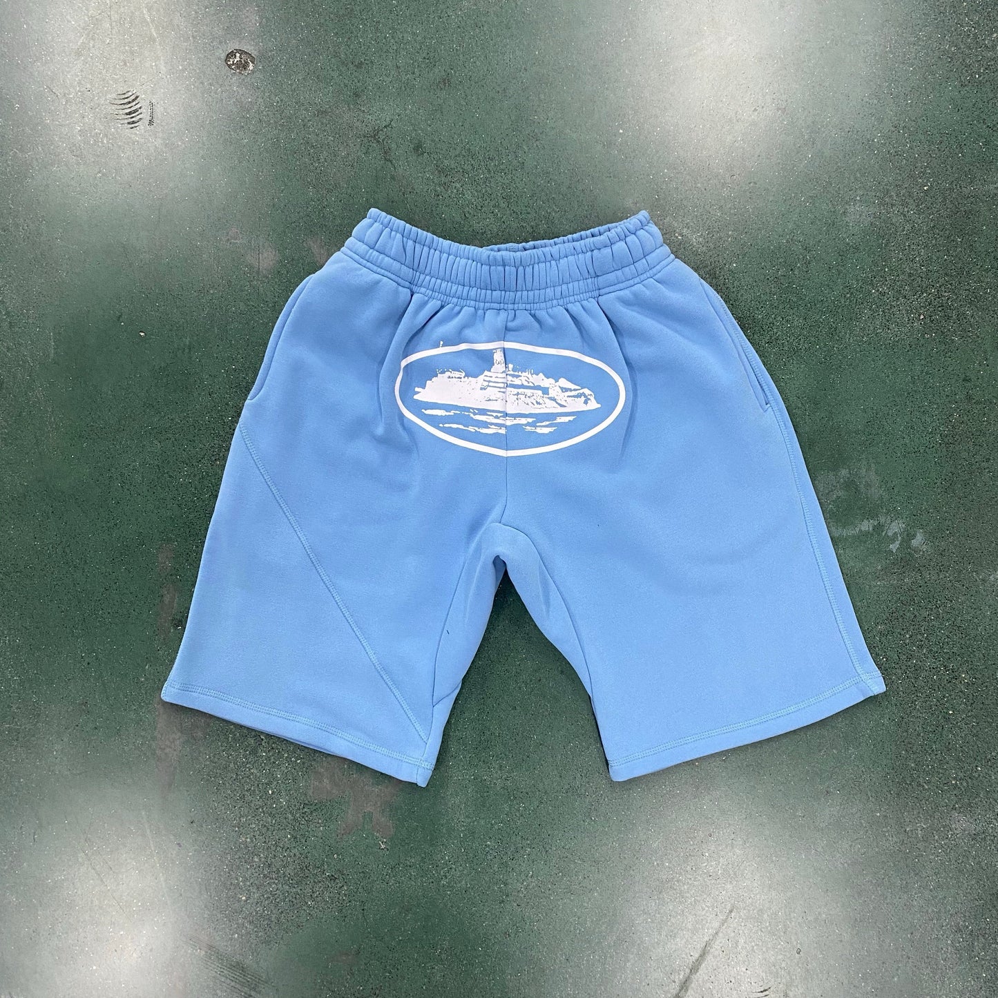 "alcatraz" shorts babyblue
