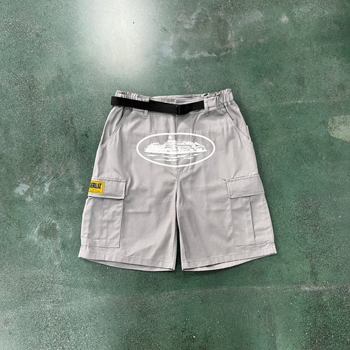 "alcatraz" cargo shorts grey