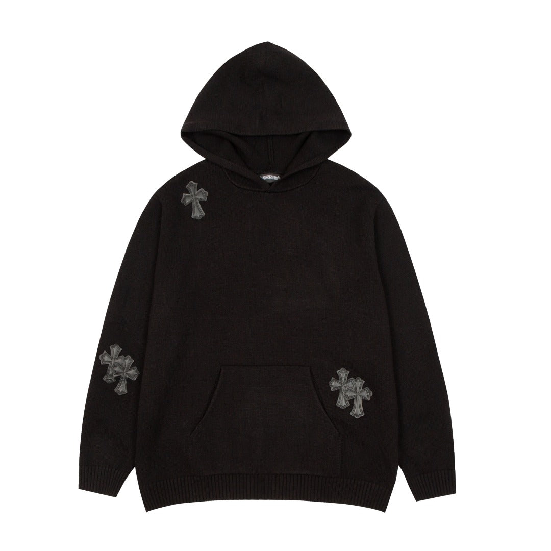 Sweat à capuche noir à écusson croisé Chrome Hearts