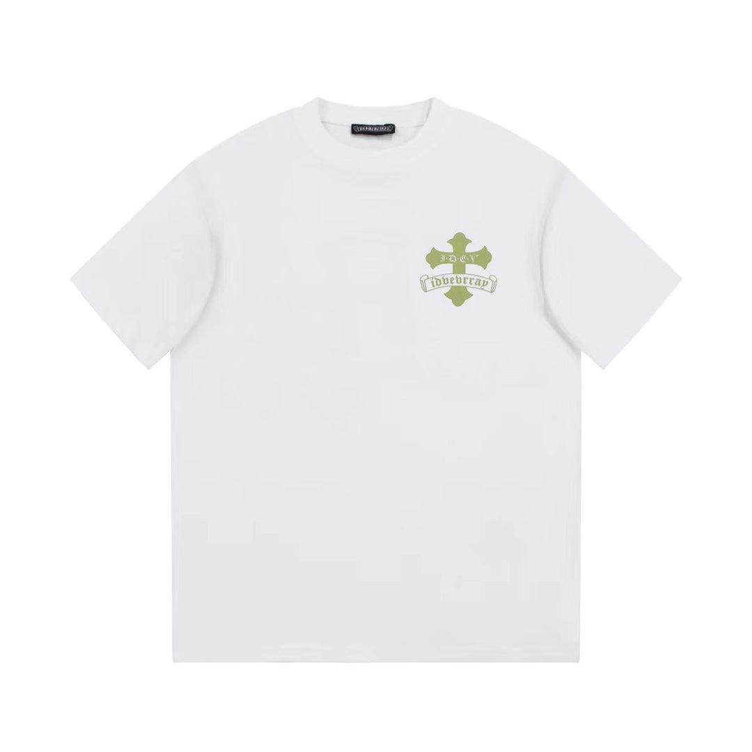T-shirt blanc à logo Croix d'or Chrome Hearts
