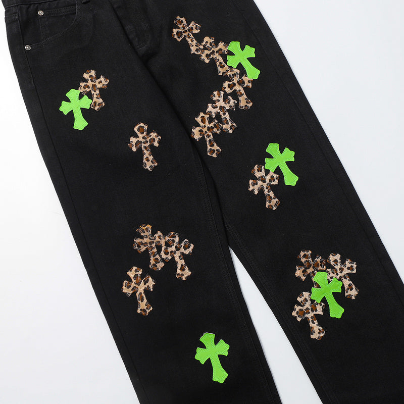 JEAN CHROME HEARTS NOIR VERT LÉOPARD