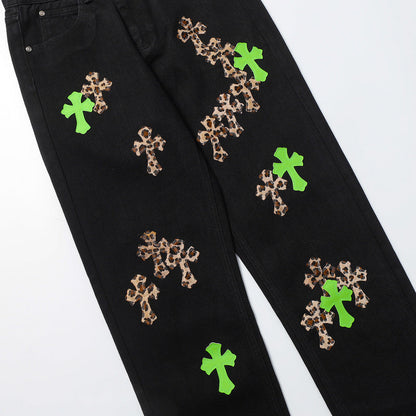 JEAN CHROME HEARTS NOIR VERT LÉOPARD