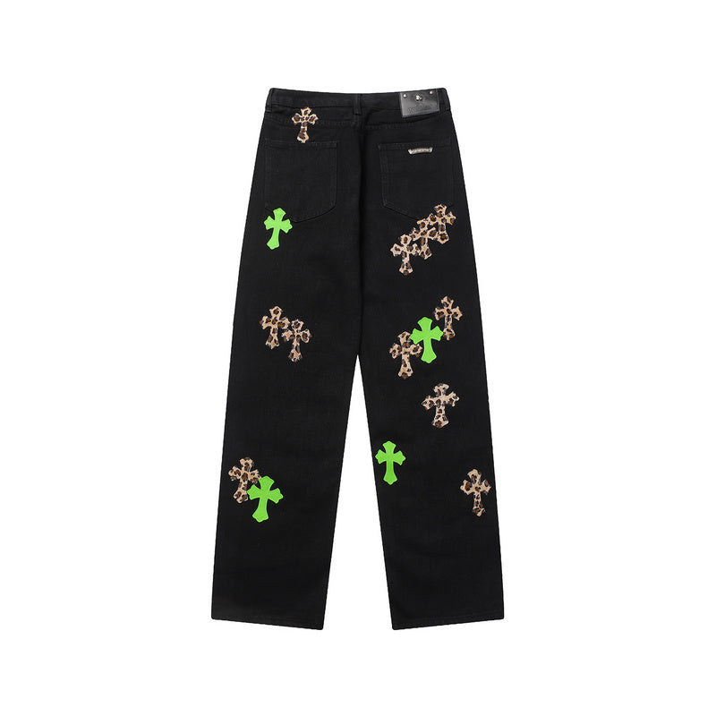 JEAN CHROME HEARTS NOIR VERT LÉOPARD