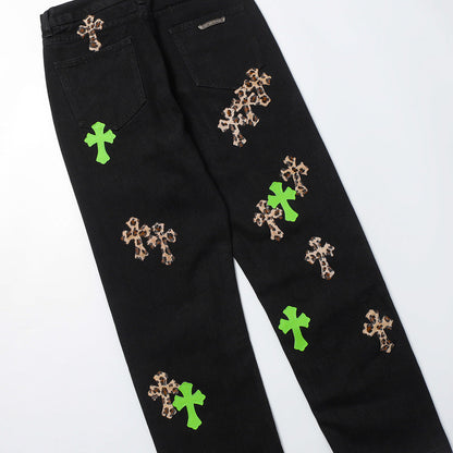JEAN CHROME HEARTS NOIR VERT LÉOPARD