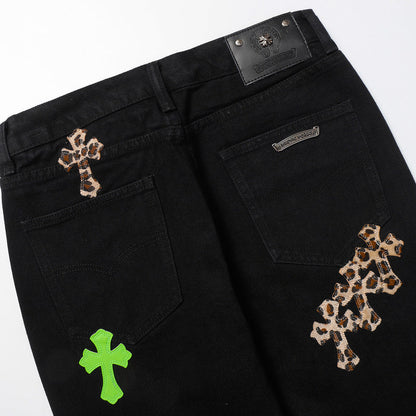 JEAN CHROME HEARTS NOIR VERT LÉOPARD