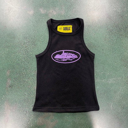 CORTEIZ RTW OG WOMEN'S ALCATRAZ TANK TOP BLACK PURPLE