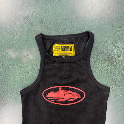 CORTEIZ RTW OG WOMEN'S ALCATRAZ TANK TOP BLACK RED