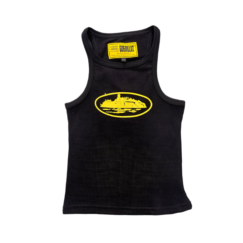 CORTEIZ RTW OG WOMEN'S ALCATRAZ TANK TOP BLACK YELLOW