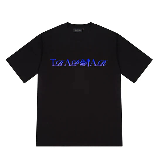 T-shirt Trapstar Script Fade - Dégradé noir/bleu 