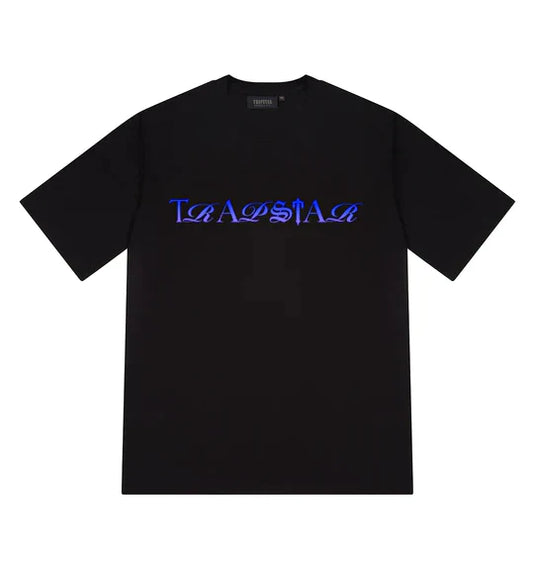 T-shirt Trapstar Script Fade - Dégradé noir/bleu 