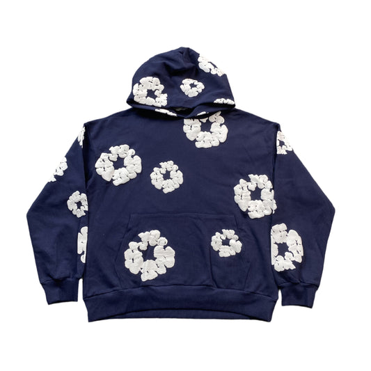 SWEAT À CAPUCHE EN COTON AVEC COURONNE DE DENIM TEARS, MARINE
