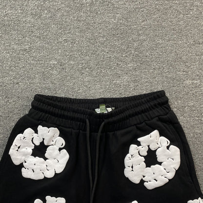 DENIM TEARS COTTON WREATH SHORTS BLACK