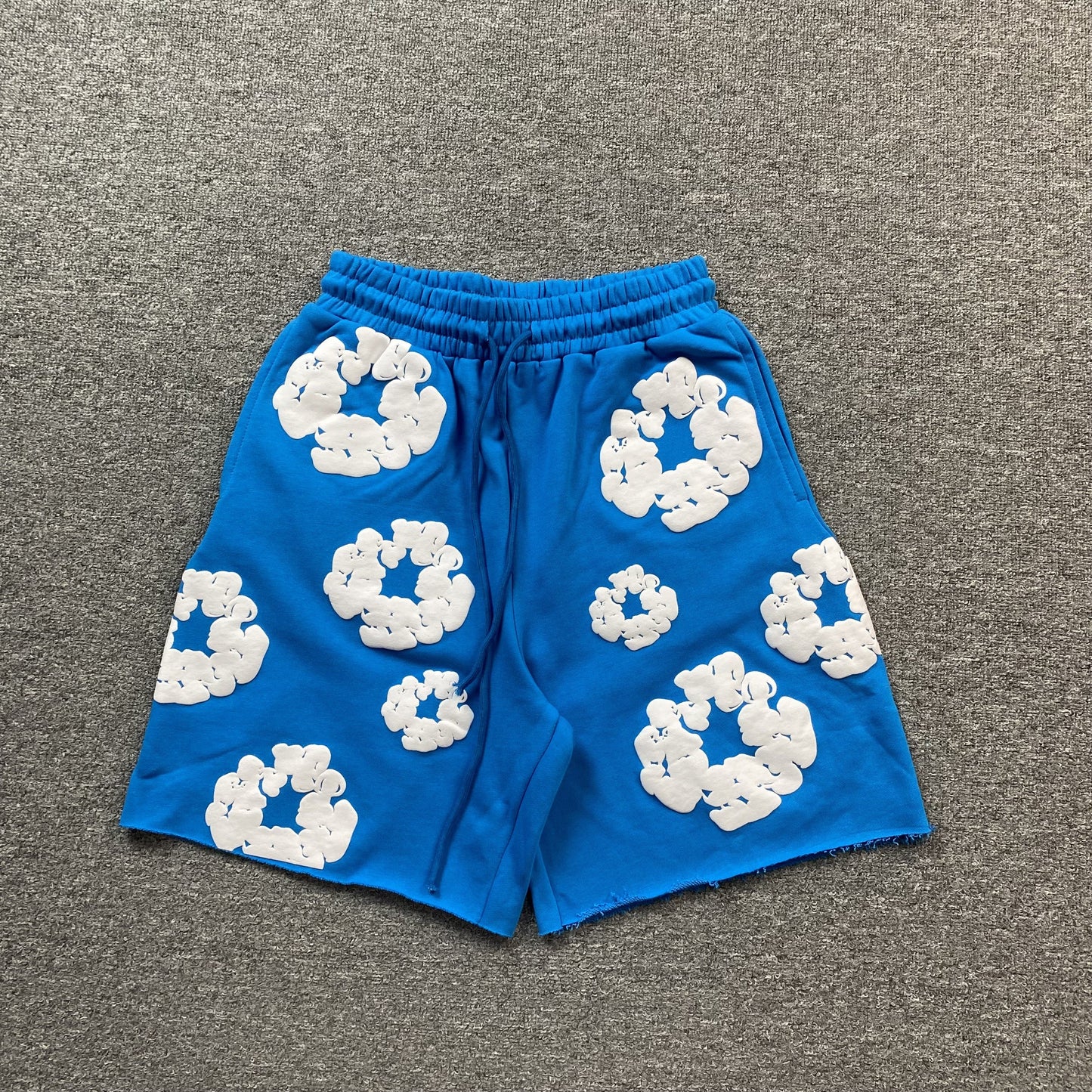 DENIM TEARS COTTON WREATH SHORTS AZURE BLUE