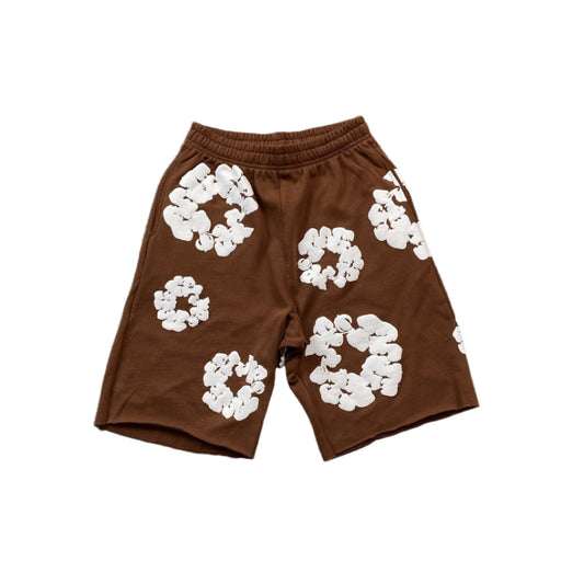 DENIM TEARS COTTON WREATH SHORTS BROWN