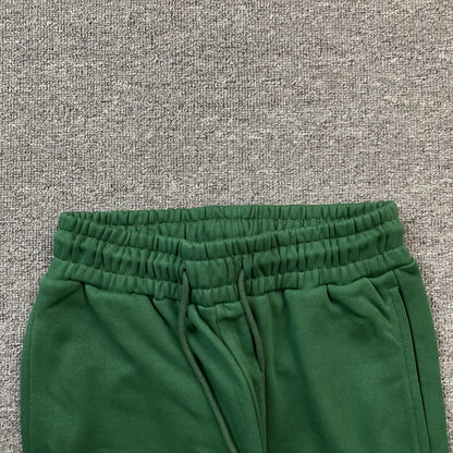 PANTALON DE SURVÊTEMENT EN COTON À MOTIFS DÉCHIRÉS VERT FONCÉ