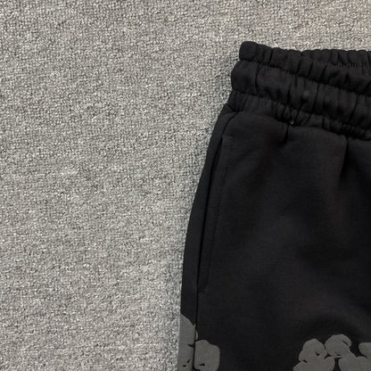 PANTALON DE SURVÊTEMENT EN DENIM TEARS, COURONNE DE COTON, NOIR MONOCHROME