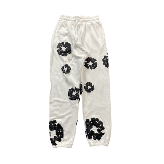 PANTALON DE SURVÊTEMENT BLANC EN DENIM TEARS ET COTON AVEC COURONNE