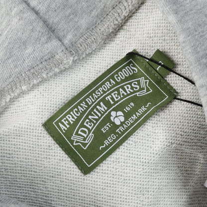SWEAT À CAPUCHE GRIS EN COTON ET LÉGÈRES DE DENIM