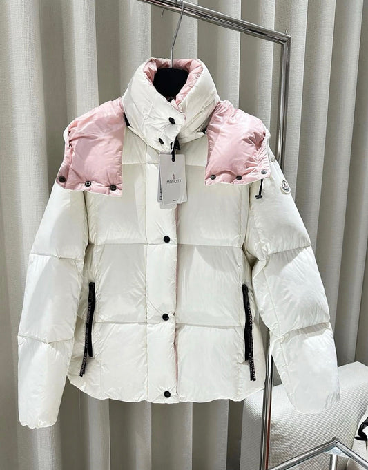 Moncler white pink coat