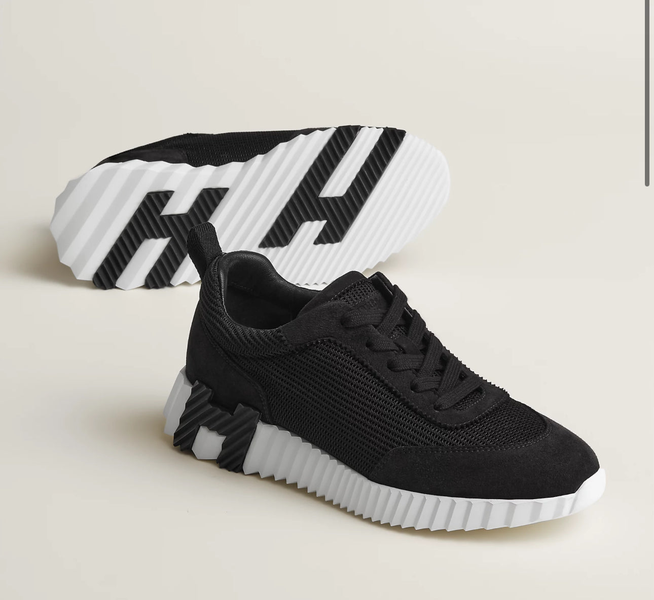 Hermès rebondissant noir et blanc