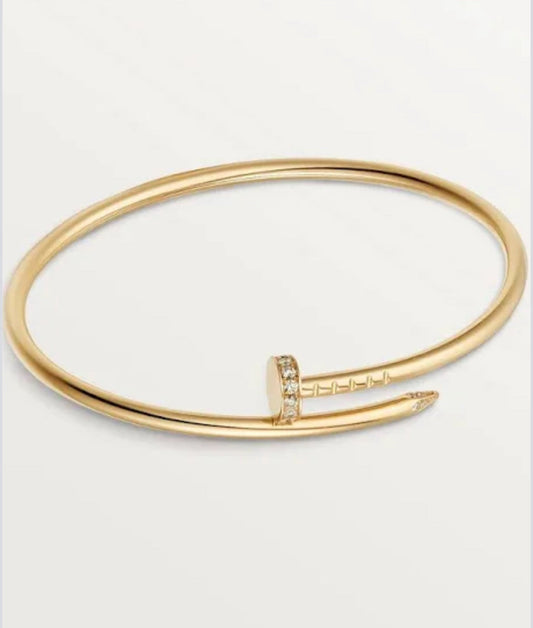 Cartier Nail bracelet gold thin diamonds