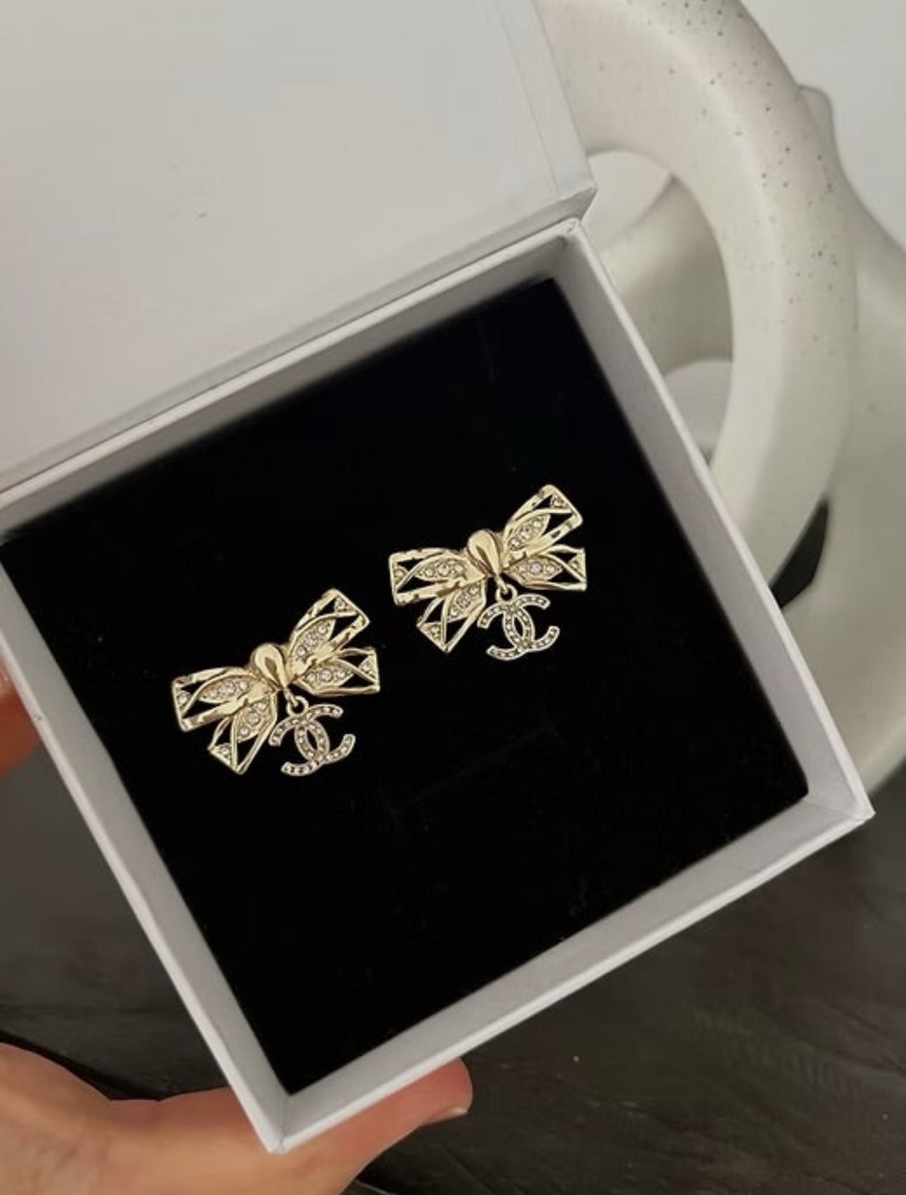 CC Bow earrings