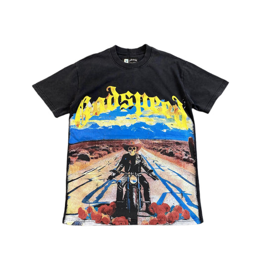 GODSPEED LONG LONELY ROAD T-SHIRT BLACK