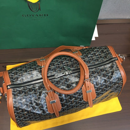 GOYARD BOSTON 50 TRAVEL BAG BLACK & TAN