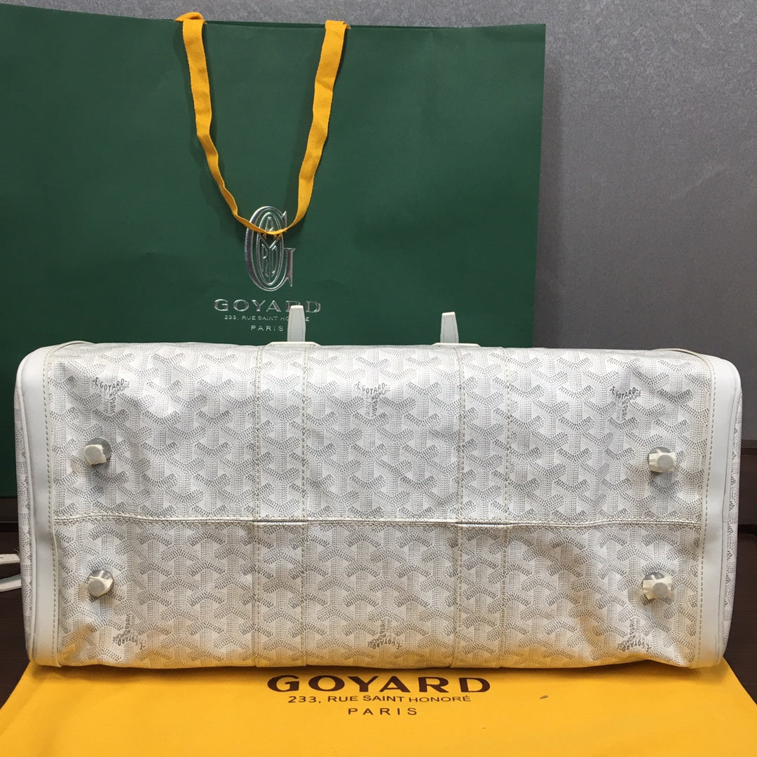 GOYARD BOSTON 50 TRAVEL BAG WHITE