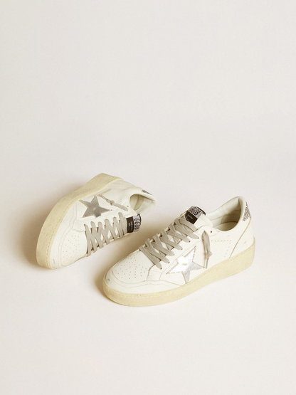 Baskets Golden Goose Ball Star 2 – Blanc/Argent pailleté